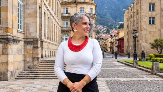 María José Pizarro en el Centro de Bogotá
