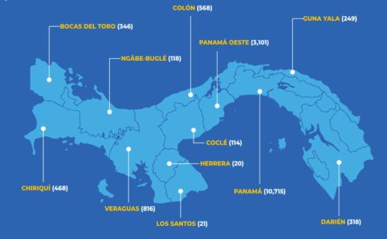 Mapa coronavirus Panamá