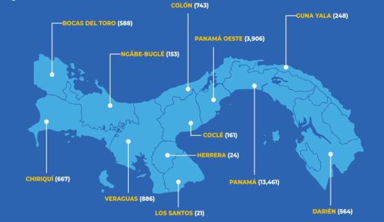 Mapa coronavirus en Panamá