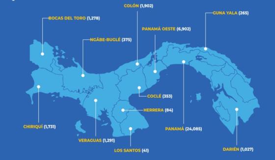 Mapa coronavirus en Panamá