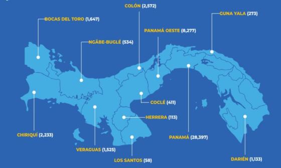 Mapa coronavirus Panamá