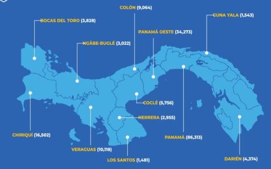 Mapa Covid-19 en Panamá