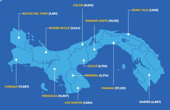Mapa Covid-19 en Panamá