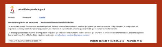 Gasto en publicidad de la Alcaldía de Bogotá 