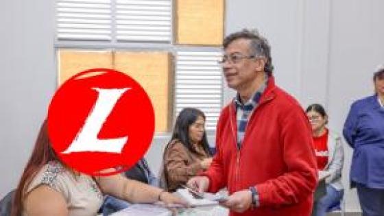 Presidente Gustavo Petro y logo del Partido Liberal..