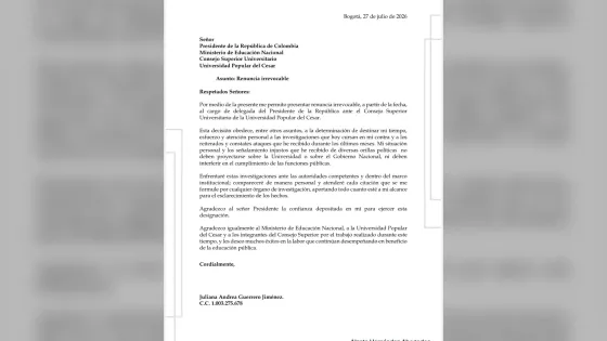 Juliana Guerrero renuncia al Consejo Superior de la Universidad Popular del Cesar